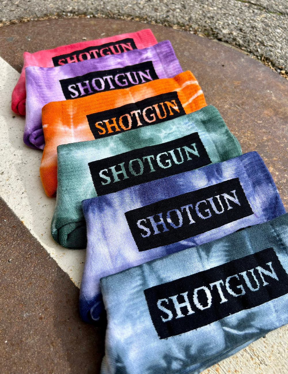 Shotgun Batik Socken 6er Rainbow Pack | Block Logo